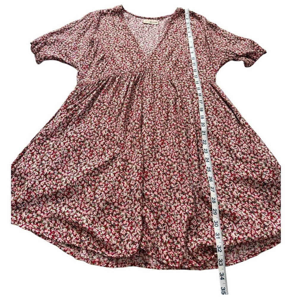 Natural Life Red Stella Mini Floral Babydoll Dress XS/S Cottagecore Garden Party - Picture 5 of 9